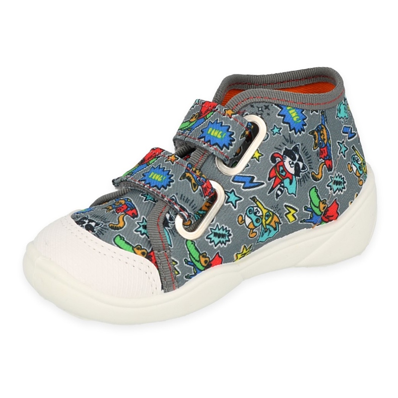 Slifori per bambini di Befado 212P079 grigio con applicazioni colorate 1