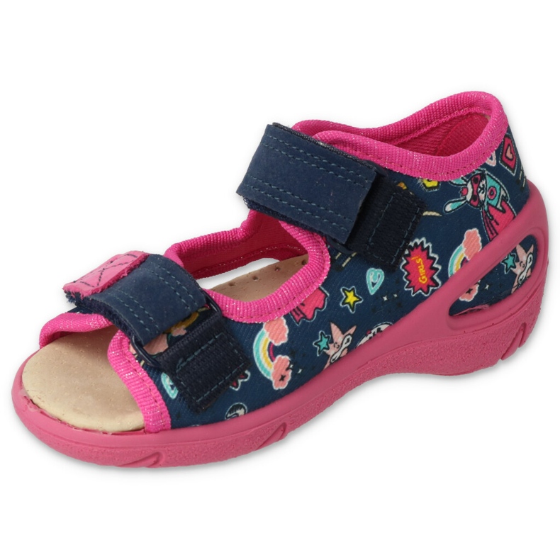 Befado scarpe per bambini pu 065X172 blu navy rosa 2