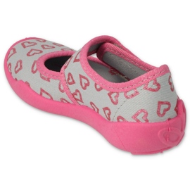Slifori per bambini di Befado con velcro nei cuori 123x070 rosa 2