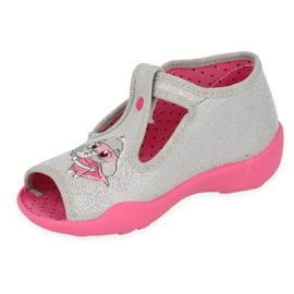 Scarpe per bambini Befado 213P136 rosa argento grigio 1