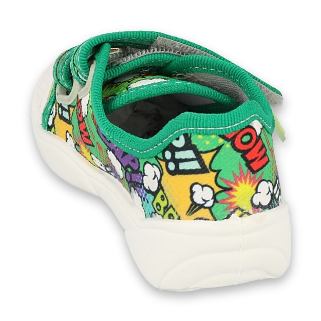 Slipisti per bambini di Befado per velcro 907p122 verde 2