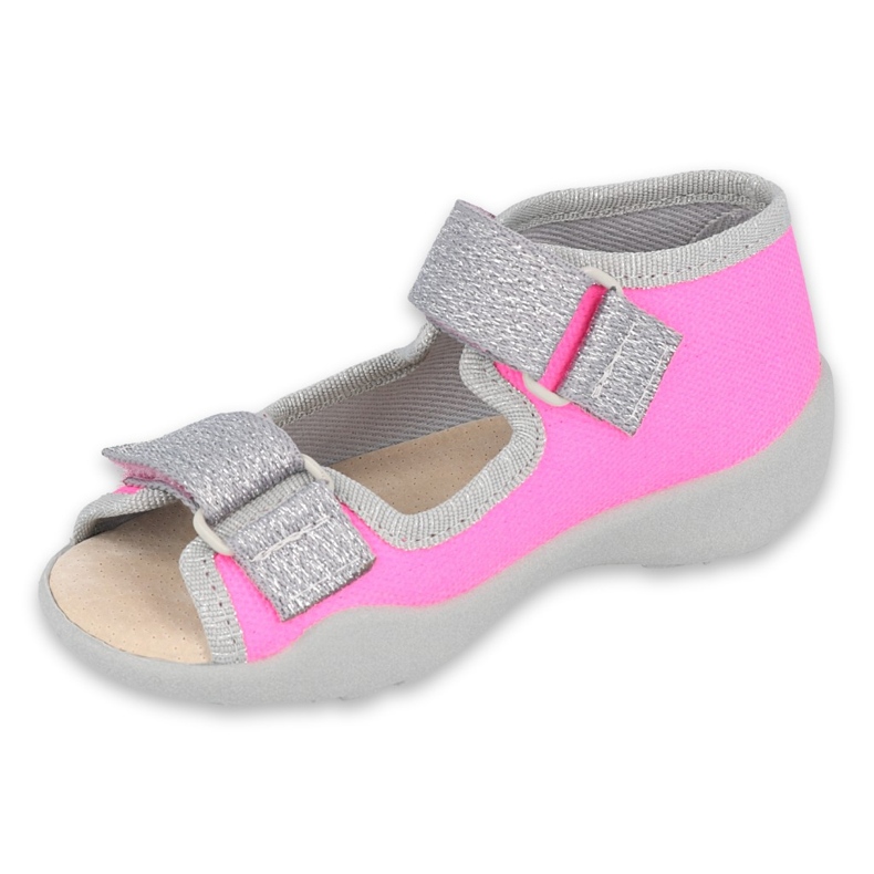 Scarpe per bambini Befado 342P032 rosa d'argento grigio 1