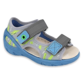 Scarpe per bambini Befado pu 065P159 blu grigio multicolore verde 2
