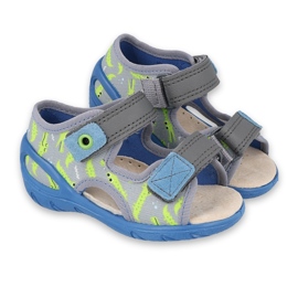 Scarpe per bambini Befado pu 065P159 blu grigio multicolore verde 1