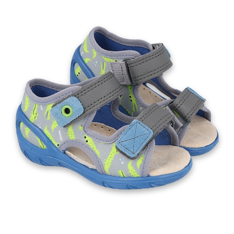 Scarpe per bambini Befado pu 065P159 blu grigio multicolore verde 1