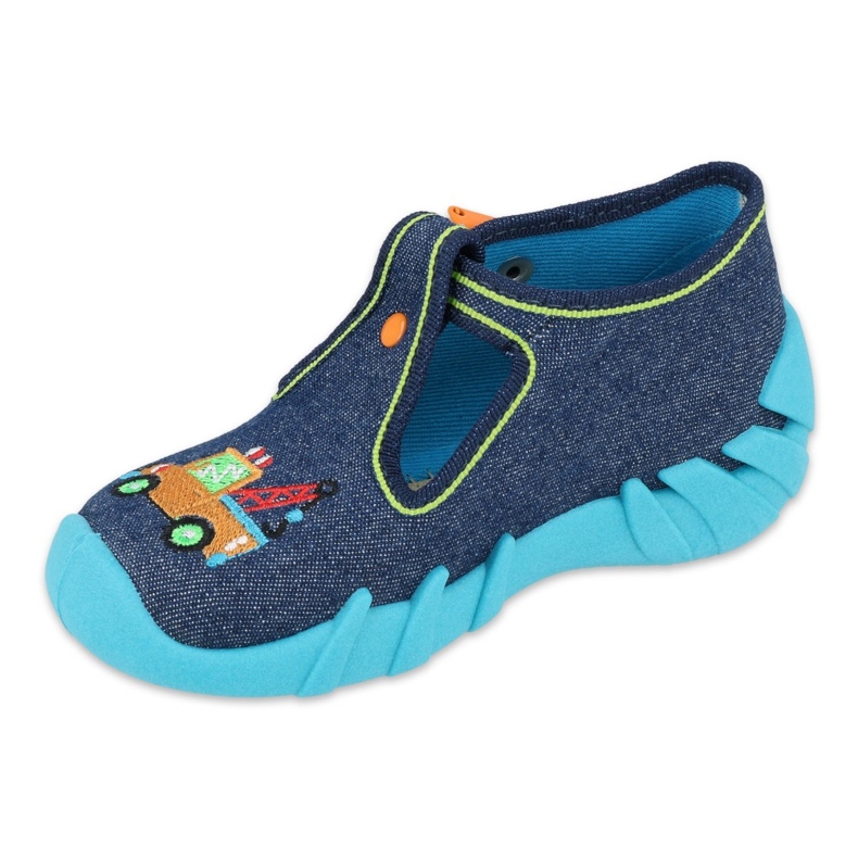 Scarpe per bambini Befado 110P408 blu navy blu verde giallo 1