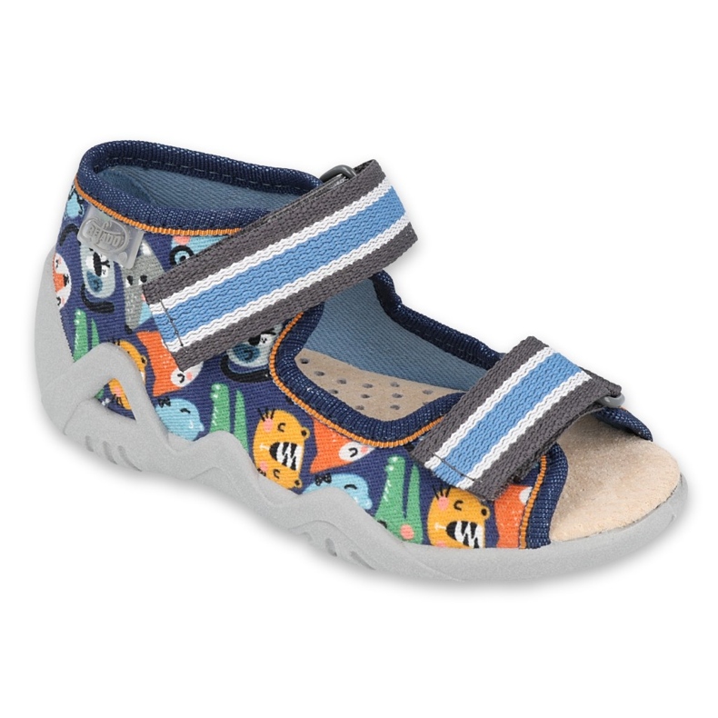 Scarpe da bambino Befado gialle 350P013 blu grigio multicolore 2