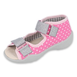 Scarpe per bambini gialle Befado 342P024 rosa grigio 1