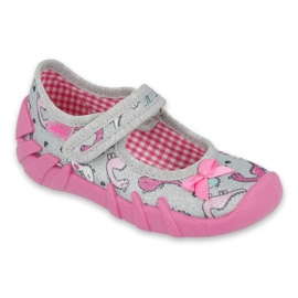 Scarpe per bambini Befado 109P204 rosa d'argento grigio 2