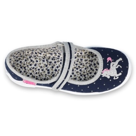 Scarpe per bambini Befado 114X414 blu navy d'argento grigio 1