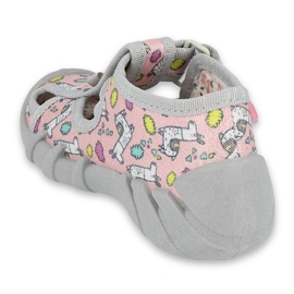 Scarpe per bambini Befado 190P099 rosa grigio 2