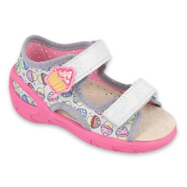 Scarpe per bambini Befado 065P135 rosa grigio 1