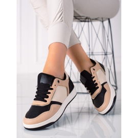 SHELOVET Sneakers da donna bicolore beige nero 1
