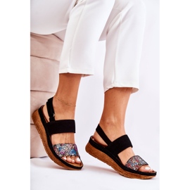 Sandali da donna in pelle Maciejka 04142-20 Nero multicolore 2