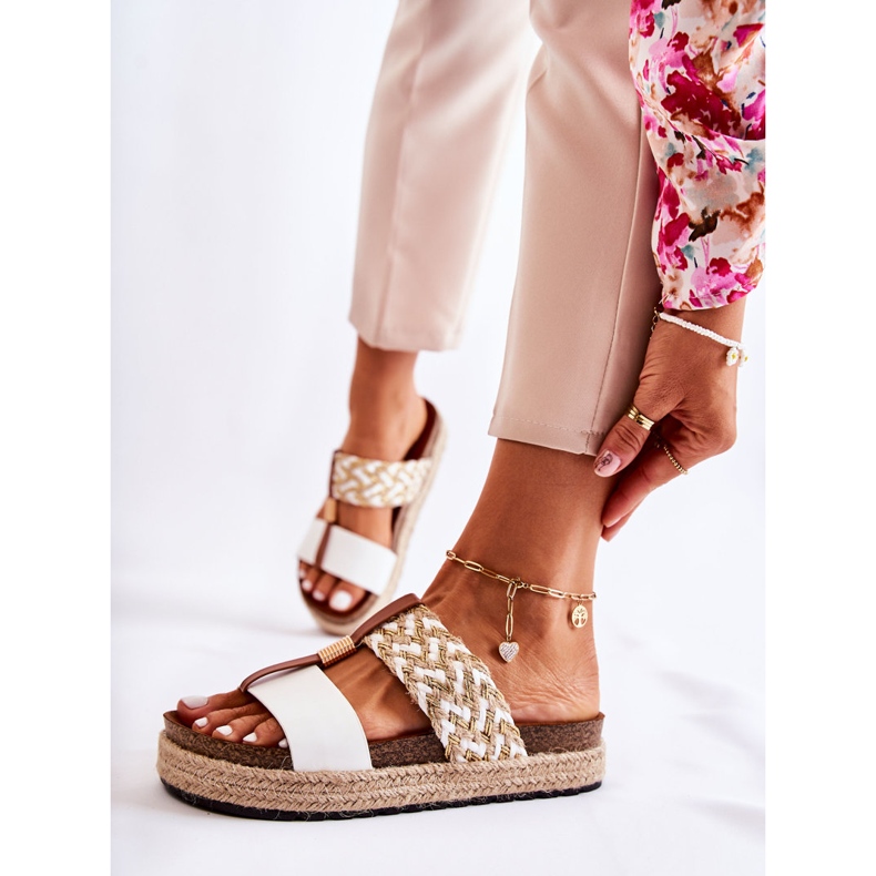FB1 Ciabatte Da Donna Con Eco Pelle Simon's Bianche beige 1