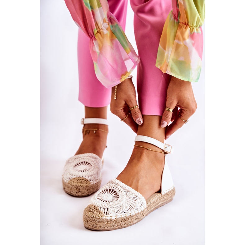 PS1 Sandali da donna Espadrillas traforati bianchi Murillo bianco 1