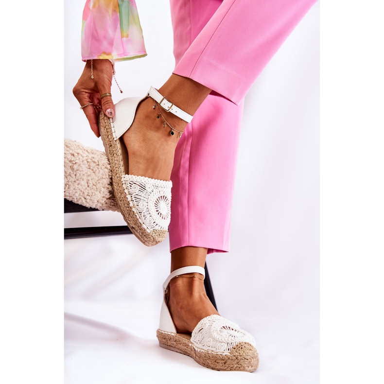 PS1 Sandali da donna Espadrillas traforati bianchi Murillo bianco 2