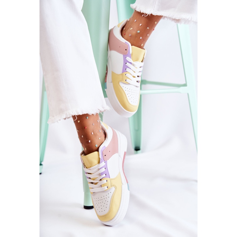 PS1 Scarpe sportive da donna, bianche e gialle Francis bianco multicolore 2