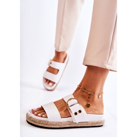 FB1 Pantofole Penelope bianche da donna alla moda bianca 2