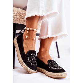 S.Barski Espadrillas da donna slip-on nere traforate Meredith nero 1