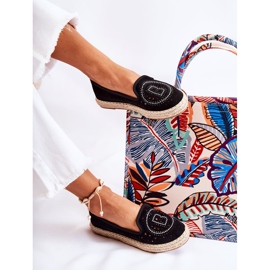 S.Barski Espadrillas da donna slip-on nere traforate Meredith nero 2