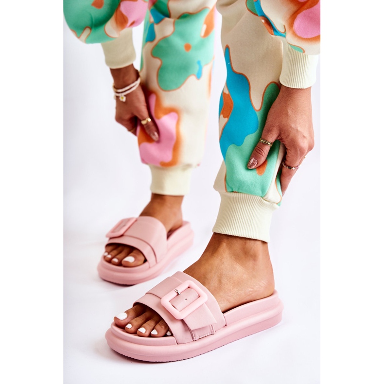 Ciabatte Da Donna Con Fibbia Rosa Devia 2