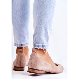 Ballerine Da Donna In Camoscio Con Decoro Nicole 2746 Beige 2