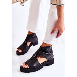Sandali In Pelle Da Donna Con Cerniera Nicole 2748 Nero 2