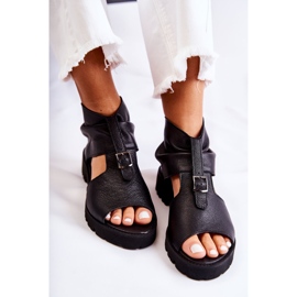 Sandali In Pelle Da Donna Con Cerniera Nicole 2748 Nero 1
