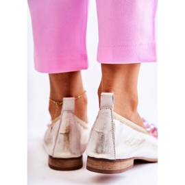 Ballerine da Donna in Pelle Con Cristalli Nicole 2749 bianca 2