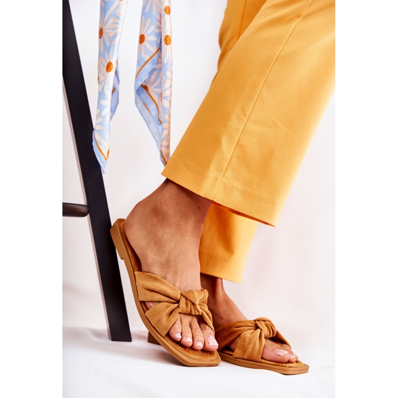 PG1 Pantofole in pelle scamosciata alla moda da donna Camel Lorrie marrone giallo 1