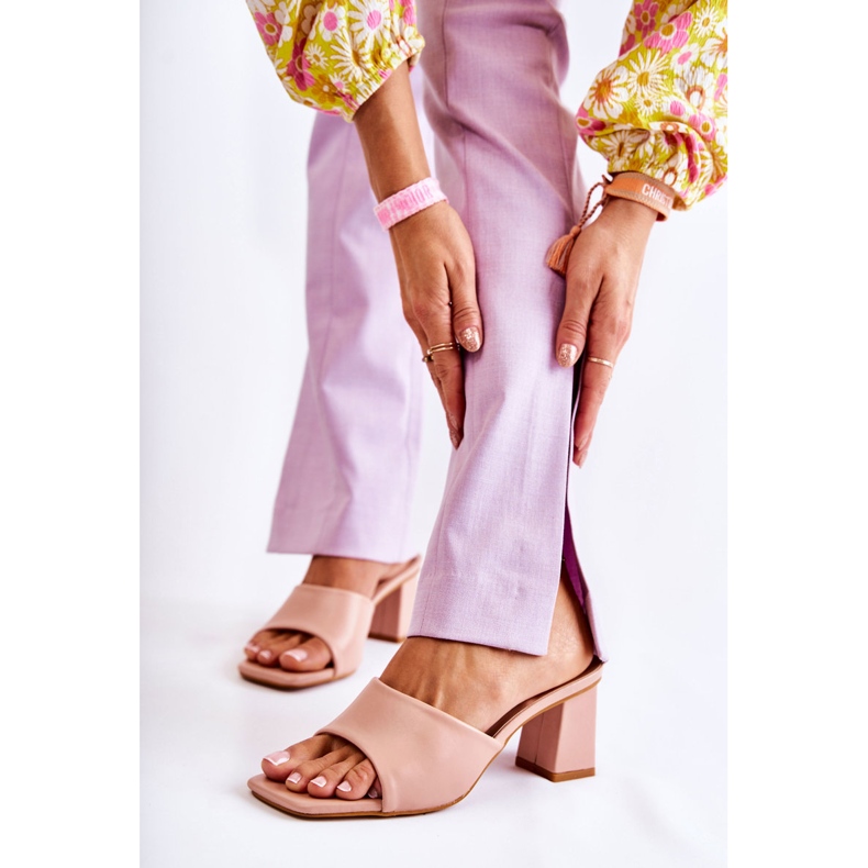 PG1 Pantofole Classiche In Pelle Su Tacco Alto Talena Nude rosa 1