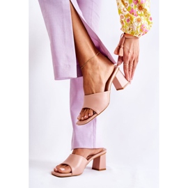 PG1 Pantofole Classiche In Pelle Su Tacco Alto Talena Nude rosa 2