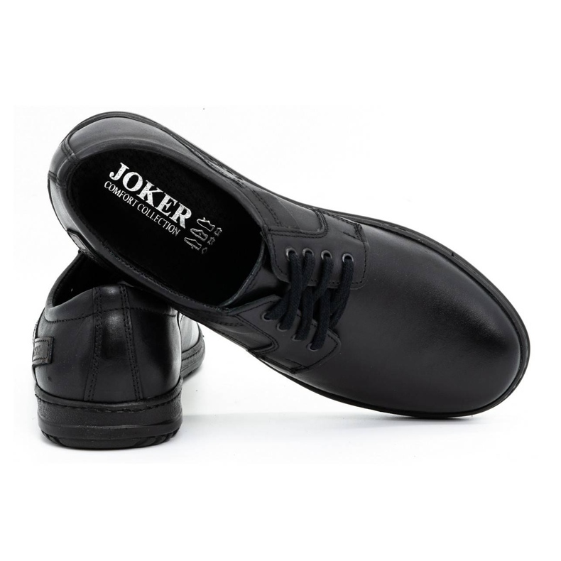 Joker Scarpe da uomo in pelle nere 536J nero 3