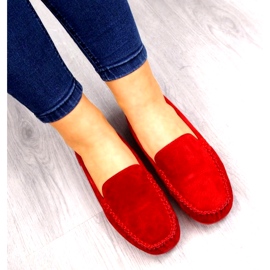 Mocassini In Pelle Rossa In Vinceza rosso 2