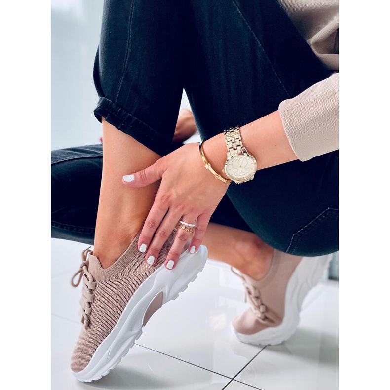 Sneakers a calzino Wendy Khaki beige 2