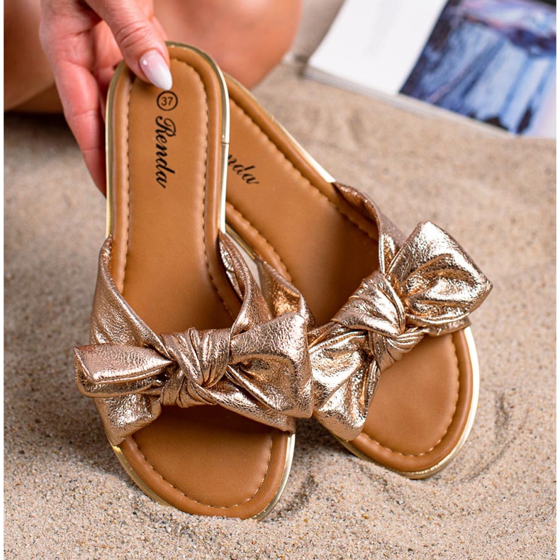 SHELOVET Ciabatte dorate d'oro 2