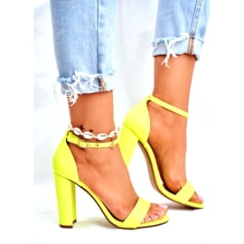 ADY Sandali Da Donna Su Un Tacco Giallo Neon Anastasie 1