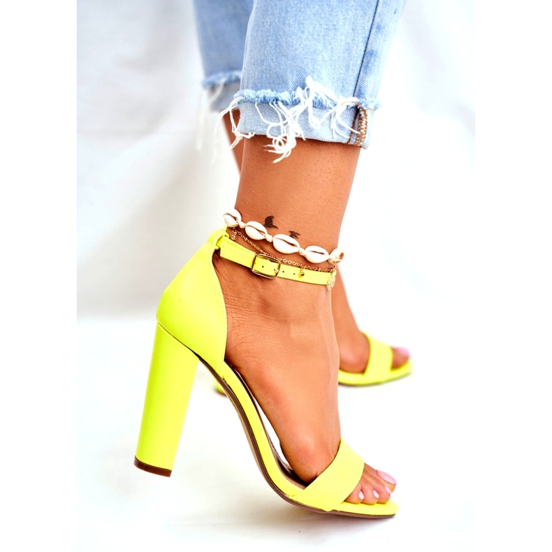 ADY Sandali Da Donna Su Un Tacco Giallo Neon Anastasie 2