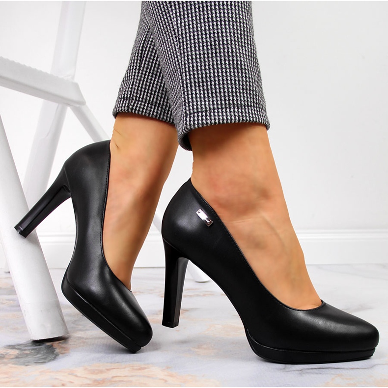 Décolleté sulla piattaforma nero opaco Sergio Leone 2