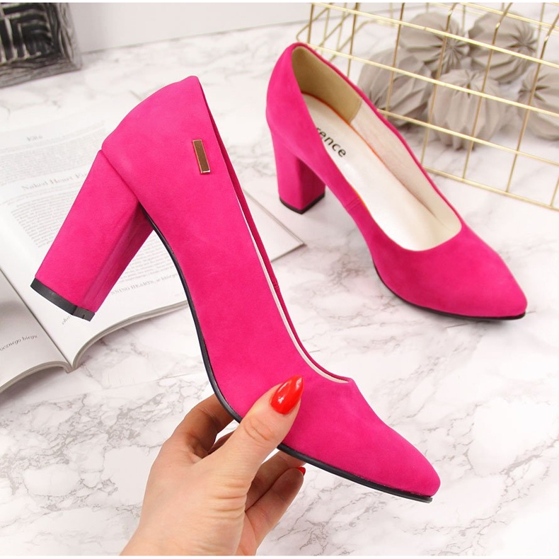 Décolleté sul post suede fucsia Monique rosa 2