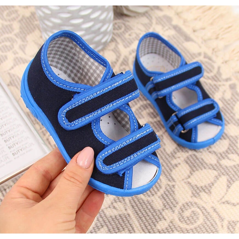 Ciabatte bambino sandali casa Nazo blu 2