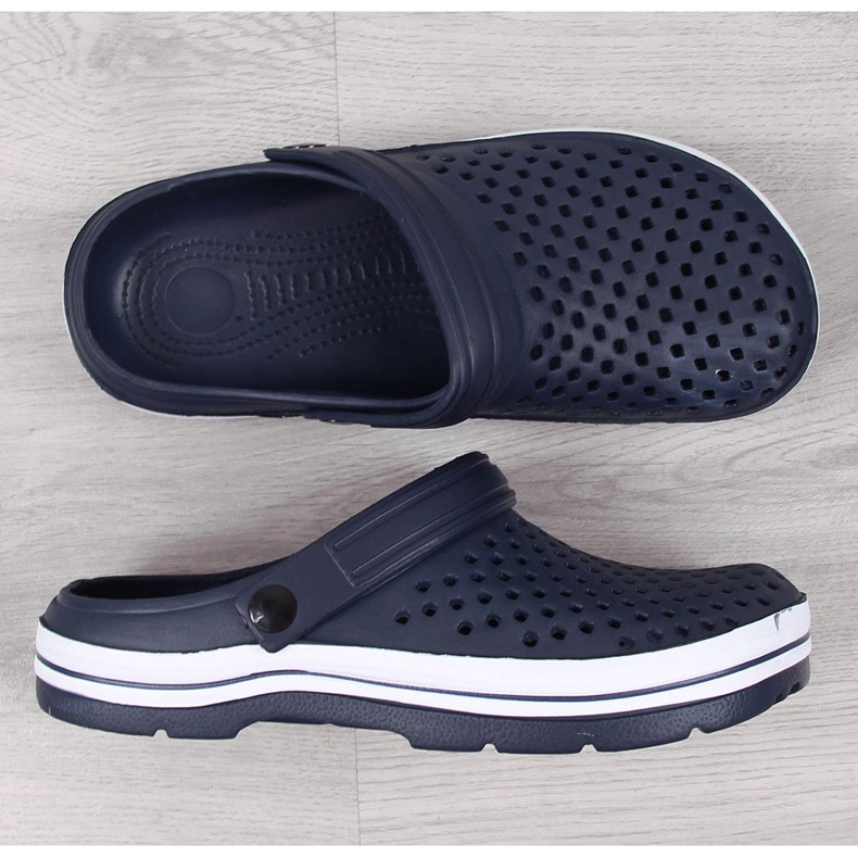 Ciabatte da uomo traforate in schiuma blu navy NEWS 1