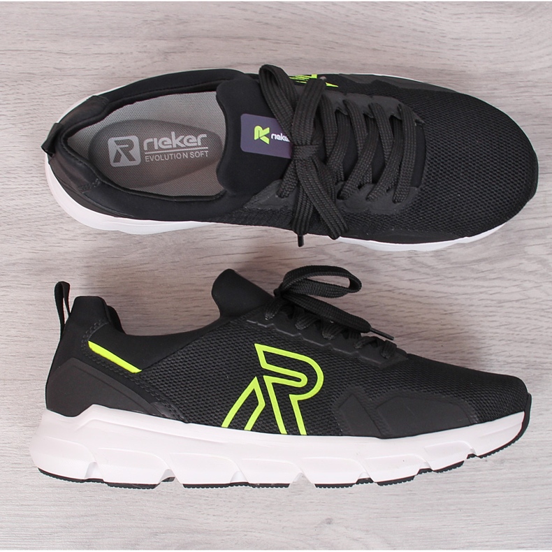 Rieker 07802-01 scarpe sportive da uomo in rete nera nero 2