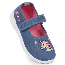 Sneakers da bambina Atletico ballerina unicorno blu 1