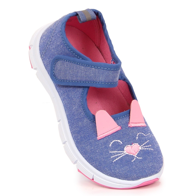 Sneakers da bambina con velcro gatti Atletico blu 1