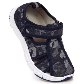 Sneakers da bambino con velcro traforato Atletico camo blu navy blu 1