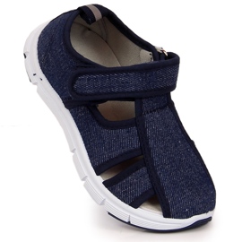 Sneakers da bambino con velcro Atletico blu navy 1