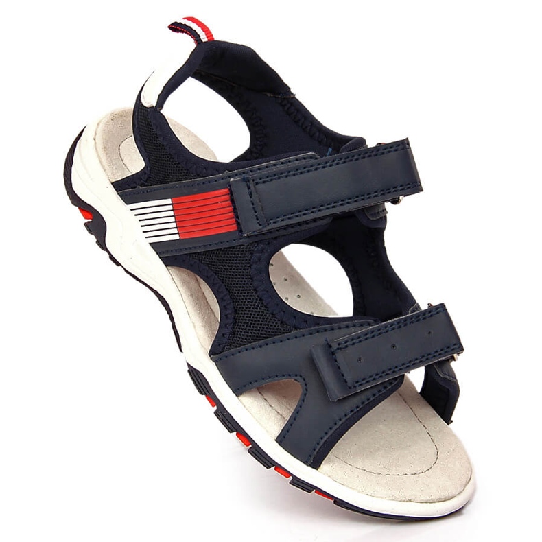 Sandali con velcro blu navy American Club per ragazzi 1