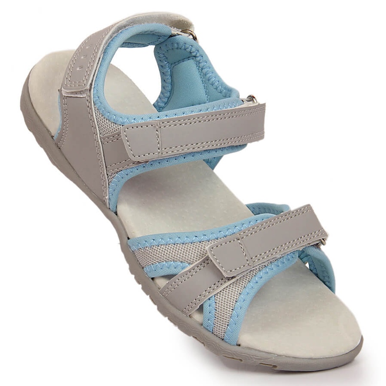 Sandali sportivi da bambina grigi American Club grigio 1